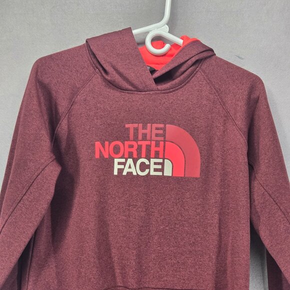 The North Face Women's Hoodie, Activewear, Maroon/Pink, Thumb Slits, Pouch, LG - Picture 2 of 5
